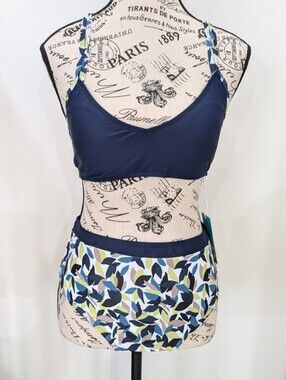 QUINTSOUL |  Women's Tikal Multi Navy High Waisted Bottoms with Cami Top